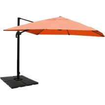 HHG - non utilizzato] Ombrellone parasole decentrato 329 3x4m alluminio arancio con base