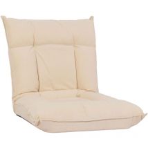 HHG - non utilizzato] Sedia da pavimento 909, poltrona da pavimento cuscino 6 posizioni reclinabili, velluto, beige