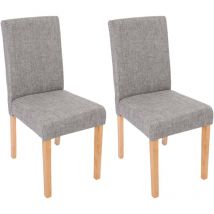 Non utilizzato] Set 2x sedie Littau tessuto soggiorno cucina sala da pranzo 43x56x90cm grigio piedi chiari