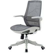 Sihoo - non utilizzato] poltrona ufficio ergonomica supporto laterale braccioli ribaltabili schienale a s tessuto grigio