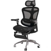 Sihoo - non utilizzato] poltrona ufficio ergonomica regolabile supporto lombare 6D 150kg tessuto rete traspirante con poggiapiedi nero