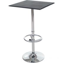 HHG - non utilizzato] Tavolo bar rotondo elegante Lounge Chicago con poggiapiedi 63x63x110cm nero