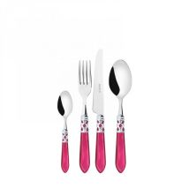 Set Posate 24 Pezzi In Scatola Gallery Aladdin Ghiera Cromata Lampone Madreperla Bugatti
