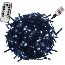 VOLTRONIC LED Catena Luminosa - 100 Lampadine, 10+5 metri, Interni/Esterni, Telecomando, Bianco Freddo - Stringa di Luci, Giardino, Natale, Lucine