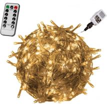 Led Catena luminosa, per interni ed esterni, IP44, modello e colore a scelta, 100 led, bianco caldo, telecomando - Voltronic