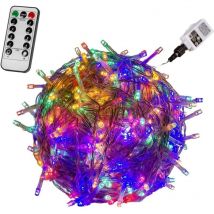 VOLTRONIC LED Catena luminosa, per interni ed esterni, IP44, modello e colore a scelta, 600 LED, colorata, telecomando