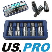 5 pezzi 1/2' Drive Spline Triple Square Bit Sockets M10 - M18 2076 - Us Pro