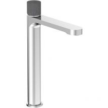 Andemen - 19B03HC 2HG - Rubinetto monocomando per lavabo, canna alta per bagno, finitura cromata con leva in cemento. Collezione Honolulu