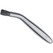 Barista - Pennello per macinacaffè, curvo, in acciaio inox con setole naturali, 16 cm, spazzola per la pulizia per macinacaffè - Cilio