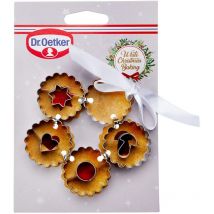 Dr. Oetker Set Biscotti Forme e soggetti Diversi a Doppio Taglio in Acciaio Inossidabile, Argento, assortite, 5 unità