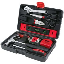 Hilka Tools 78720025 - Kit di attrezzi Pro Craft, 25 pezzi, con livella e forbici, colore nero