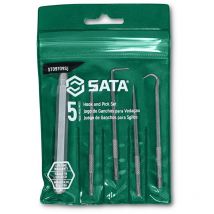 ST09709SJ - Set di 5 ganci e grimaldelli, con manico magnetico in alluminio, in custodia - Sata