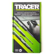 Tracer - Kit completo di marcatura per fori profondi, (incluso pennarello indelebile a doppia punta, matita per fori profondi, 6 fondine per