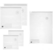 Save-it Set 5 Sacchetti Per Sottovuoto Riutilizzabili, 2 Misura M 21x22, 2 Misura L 30x34, 1 Misura Xl 45x32 - Trasparente - 12340252 - Guzzini