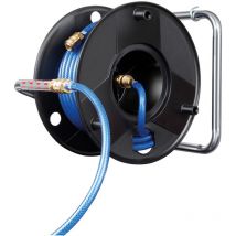 Avvolgitubo per compressore anti torsione con tubo flessibile da 20 m (15 bar, pcl), per montaggio a parete, colore: blu - Brennenstuhl
