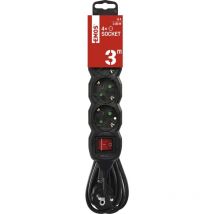 Emos - Ciabatta elettrica a 4 prese 3 m - con interruttore - 4 prese Schuko ruotate 45° - 250 v, 16 a, 3680 w - Isolamento in pvc - H05VV-F3G 1,5 mm2