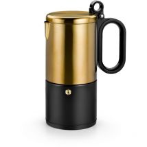 Kaffe - Macchina Da Caffè in Acciaio Inox a 4 Tazze, Nera e Rame, Adatta a Tutti i Tipi Di Fornelli e All'Induzione - BRA