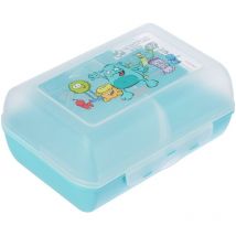 Emsa - 514482 Variabolo Clipbox con Divisorio Rimovibile, Decorazione Monster, Turchese