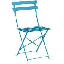 2 x Bolero Pavement Style Steel Chairs Seaside Blue 800 x 387 x 471 mm mobili