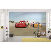 Disney - Carta da parati fotografica, motivo: Cars Beach Race, dimensioni: 368 x 254 cm (larghezza x altezza), carta da parati per bambini, parete