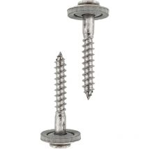 Viti Spengler 4,5 x 45 mm, 150 pezzi, din 7995, in acciaio inox A2, PZ2, din 7995, testa cilindrica, con disco e epdm Di, argento, 4,5 x 45 mm