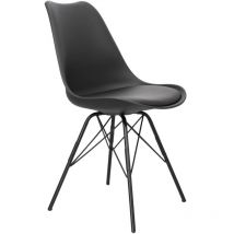 Emanuel Sedia da Pranzo, Nero, Plastica, l: 54 x w: 48.5 x h: 85.5 cm, 2 pz. - Ac Design Furniture