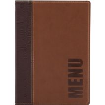 Securit - Porta Menu Linea Trendy - Per Caffè, Ristoranti, Bar - Similpelle - Formato A5 - 1 Doppio Inserto Incluso - Colore Marrone