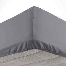 Douceur D'Intérieur - Lenzuolo Con Angoli Per 2 Persone, 140 X 190 Cm, In Microfibra, Tinta Unita, Colore: Antracite, 100% Poliestere 1643701