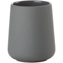 Nova One - Portaspazzolino da denti e dentifricio, in gres porcellanato con rivestimento Soft Touch, colore: Grigio - Zone Denmark