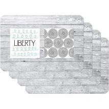 Liberty 59083 Tovaglietta con motivo stampato, Liberty Grau, Confezione da 4 pezzi - Venilia