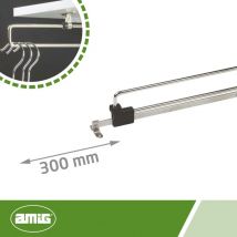 Appendino removibile Acciaio Misure: 300 mm Argento Appendiabiti Estensibile Ideale per armadi o spogliatoi - Amig