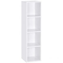 Meerveil - Mondeer Scaffale Aperto, Libreria Scaffale a 4 Ripiani, Stoccaggio in Legno, Scaffale a Quattro strani/Multistrato, Adatto per uffici,