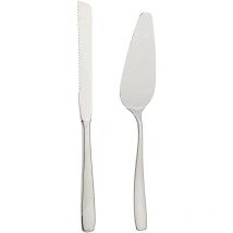 Essentials 2 Pezzi Set di Posate Torta e Coltello, Paletta per Torte, Acciaio Inox 430, aisi 420 - Tramontina