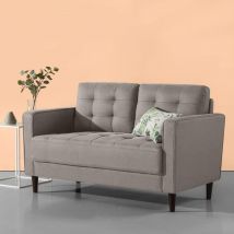 Zinus - Benton Sofa - Divano a 2 posti 134x78x86 cm - Divano dal design Mid-Century con gambe affusolate - Grigio