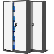 Jan Nowak - Set di 2 Armadio da Ufficio C001 Archivio per Officina in Metallo Verniciato a polvere Chiudibile 185 cm x 90 cm x 40 cm