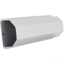 Supporto per giornali Pescara Argento, in acciaio, aperto su entrambe le estremità, con etichette incluse, fissaggio a parete, di colore grigio