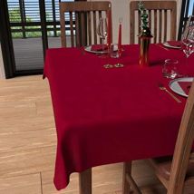 Soleil d'ocre Luxury Tovaglia Anti Macchia, Rosso, 180 x 180 cm