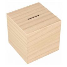 Artemio - 14003411 Porcellino Salvadanaio in Legno Quadrato