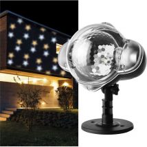 Proiettore a led, stelle bianche e gialle, illuminazione da parete, proiezione di facciate, pareti e pareti, IP44, illuminazione natalizia per