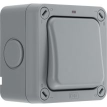 Masterplug - bg Electrical WP12-01 Interruttore singolo a 2 vie per esterni resistente alle intemperie, grado di protezione IP66, 20AX, grigio