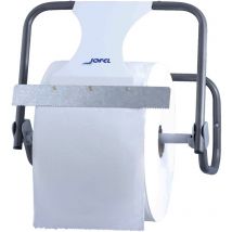 Portarotolo a parete, Distributore industriale di carta con taglio frontale, Heavy Duty, tubo in acciaio da 20 mm, accetta rotoli fino a 500 m,