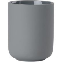 Ume - Portaspazzolino in gres con rivestimento Soft Touch, colore: Grigio - Zone Denmark