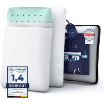 Cuscino Memory - Cuscino Ortopedico Letto, Fodera in bambù Prodotto in eu, Comodo per Chi Dorme sul Fianco e soffre di cervicale, Allineamento
