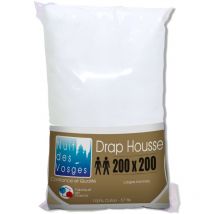 Nuit des Vosges Cotoval Lenzuolo in Cotone Tinta Unita, Bianco, 200x200