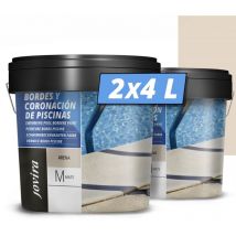 Pittura per Bordi e Rivestimenti di Piscine. Antiscivolo, speciale per rinnovare i bordi delle piscine. (2x4 Litri, Sabbia) - Jovira Pinturas
