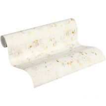 As Creation - a.s. Création Carta da parati in tessuto non tessuto - Carta parati vintage in bianco e oro - Carta da parati per diverse stanze