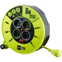 Masterplug - Pro-XT a quattro prese Cavo a cassetta media Cavo di prolunga con taglio termico e interruttore di alimentazione, 8 metri