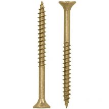 Helpmate - Viti universali a testa svasata 5,0 x 60 giallo passivato - 200 viti per legno con attacco a t e filettatura parziale - Viti per