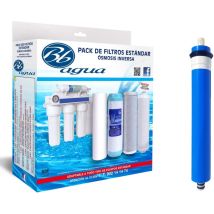 Membrana Da 50 Gpd + Confezione Da 4 Filtri Standard. 1 Filtro A Sedimenti, 1 Filtro A Carbone Gac, 1 Filtro A Carbone A Blocchi E 1 Post Filtro In 