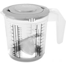 Misurino 4in1, Con Paraschizzi e Spremiagrumi, Base Antiscivolo, 1 l, Matteo, 14 x 14 x 15 cm, Nordic Grey (Grigio) - Keeeper